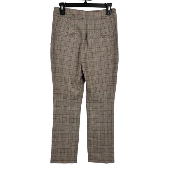 Veronica Beard Pants Arte straight cropped plaid brown size 6 - Picture 4 of 8